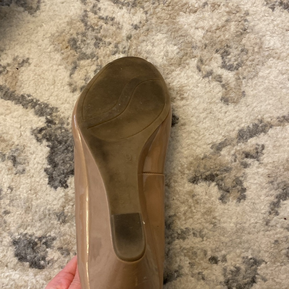Nude Peep Toe Wedge Heel Size 9 - Picture 3 of 4